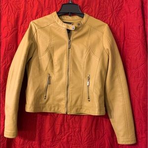 Camel/Mustard Color Leather Jacket